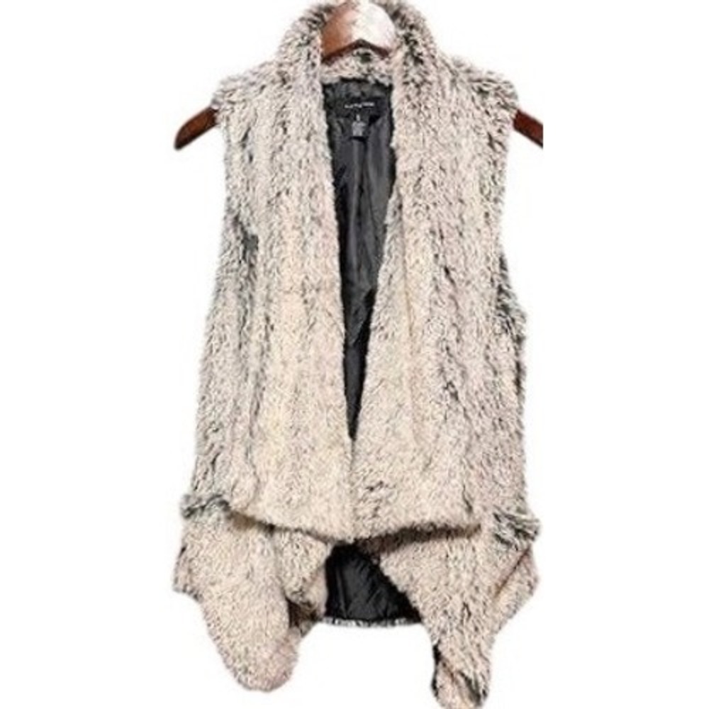 Faux Fur‎ Vest Women's Sleeveless Outerwear Open Front Cozy Winter